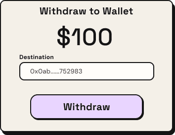 Withdraw to wallet